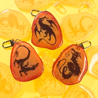 Image 1 of Amber Dragons - 2.5 in Acrylic Keychains