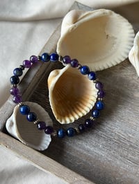 Image 4 of Lapis Lazuli and Amethyst Bracelet