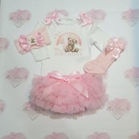 Image 1 of 1st Birthday bear theme tutu set 