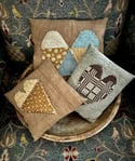 Linen Quilt Heart Pillow