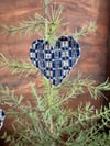 Blue Coverlet Heart Ornament