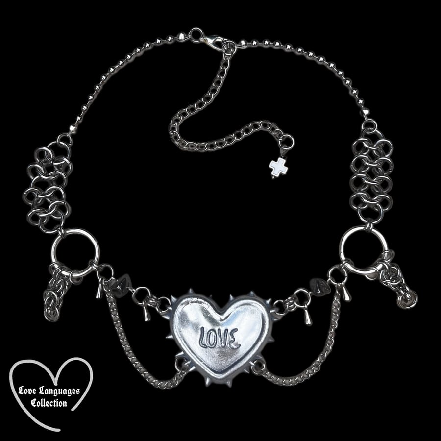 Image of LOVE STRUCK 1 Chrome heart choker 