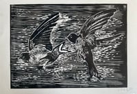Twin Birds - Relief Print