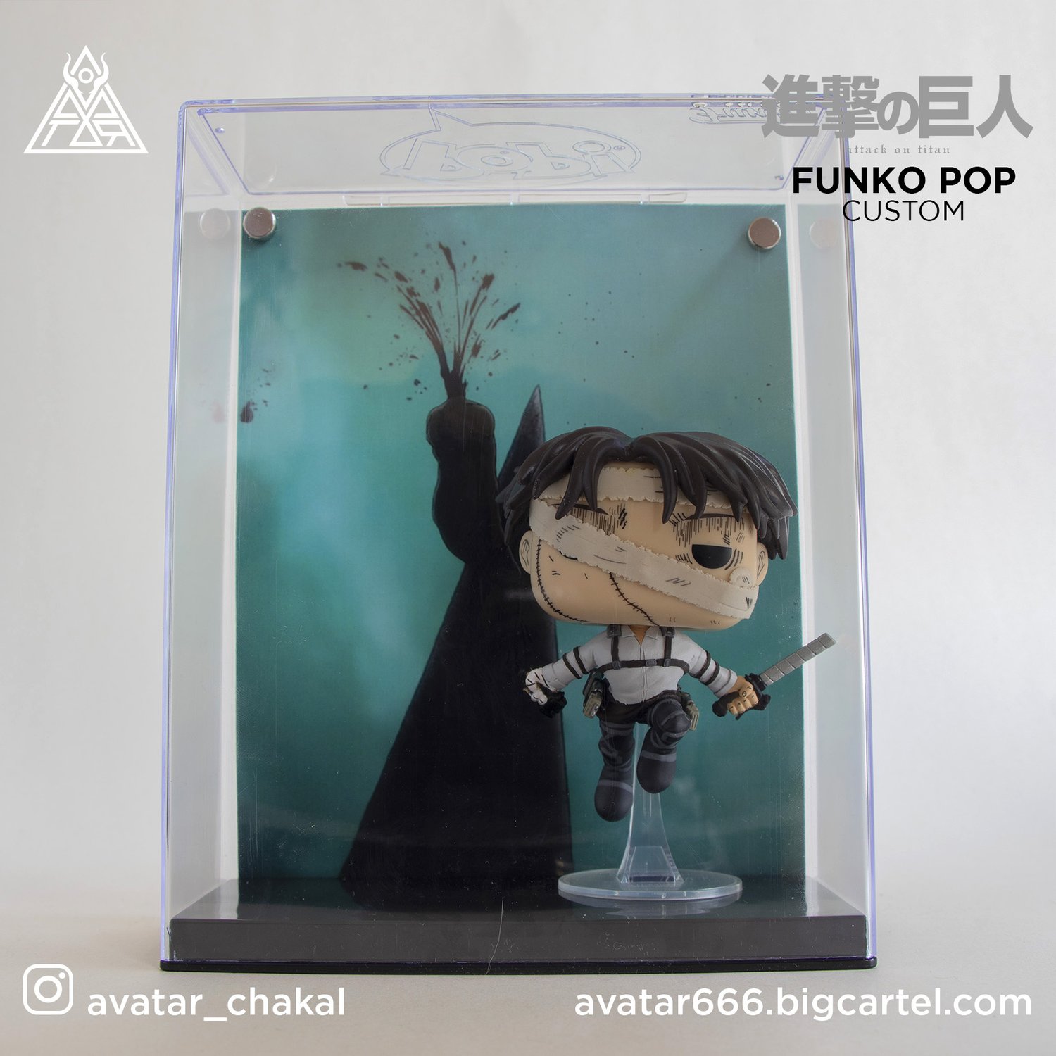 Image of Levi Ackerman funko pop custom