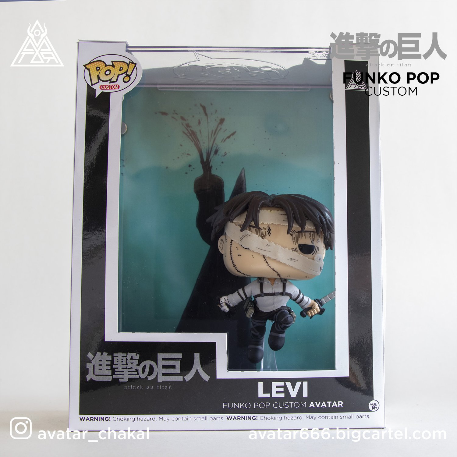 Image of Levi Ackerman funko pop custom