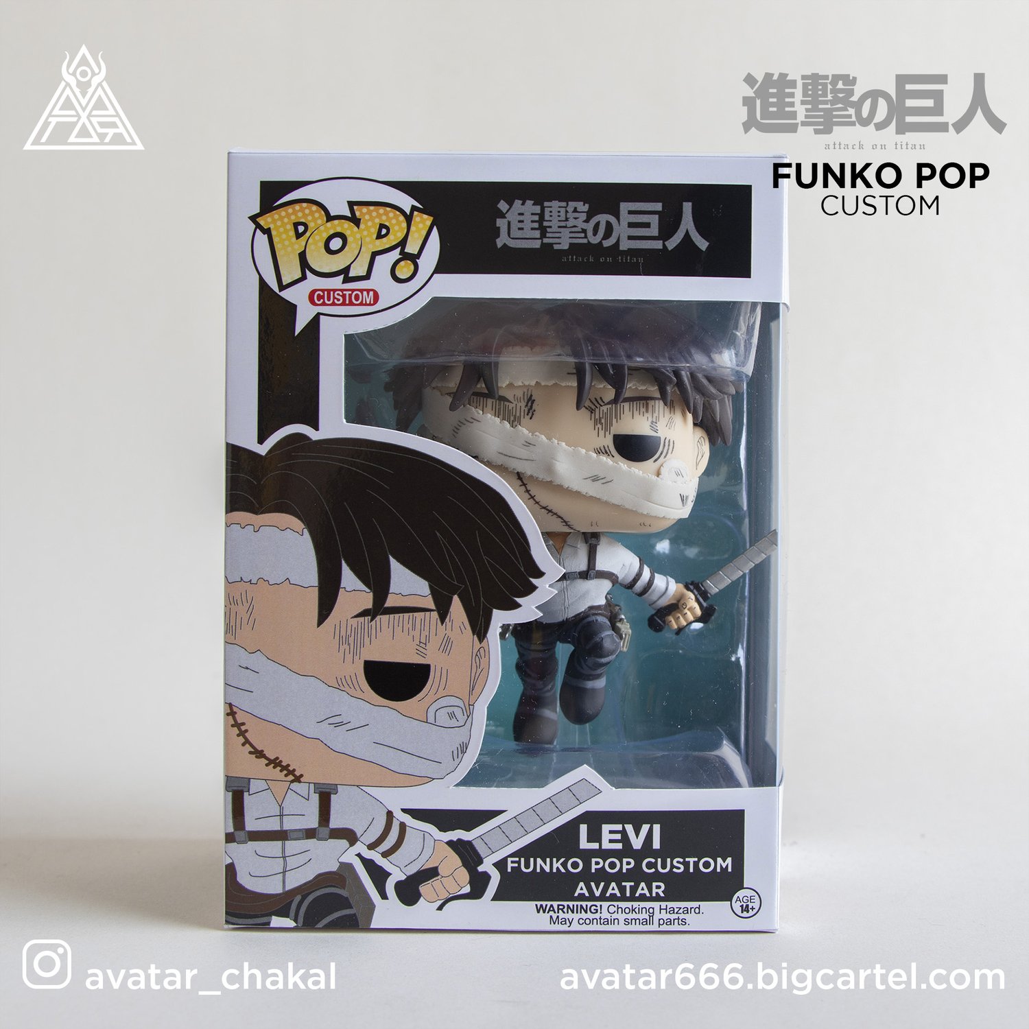 Image of Levi Ackerman funko pop custom