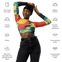 Image 7 of Surf's Up Recycled Long-Sleeve Crop Top