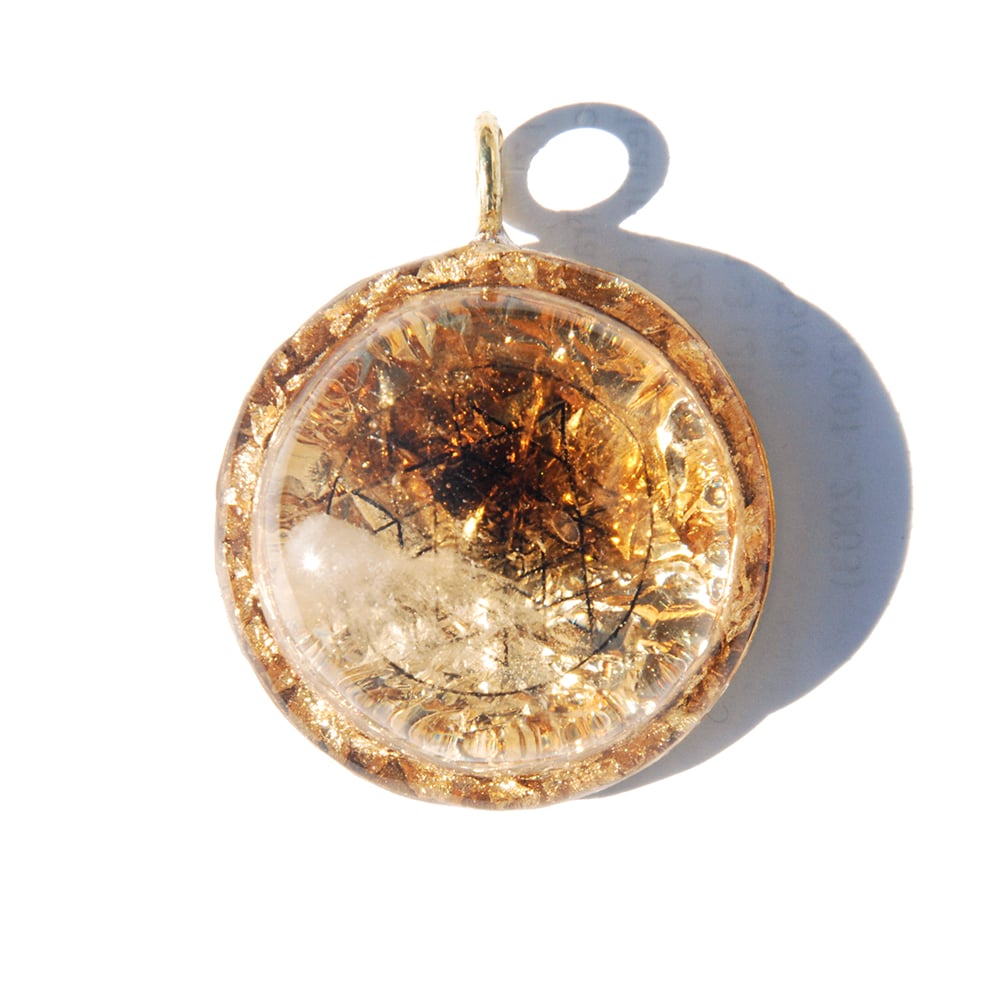 Image of 43mm:  Citrine/Brazilian Quarz/SriYantra/Gd - 23-1