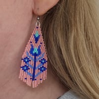 Image 3 of Pink & Blue Folk Flower
