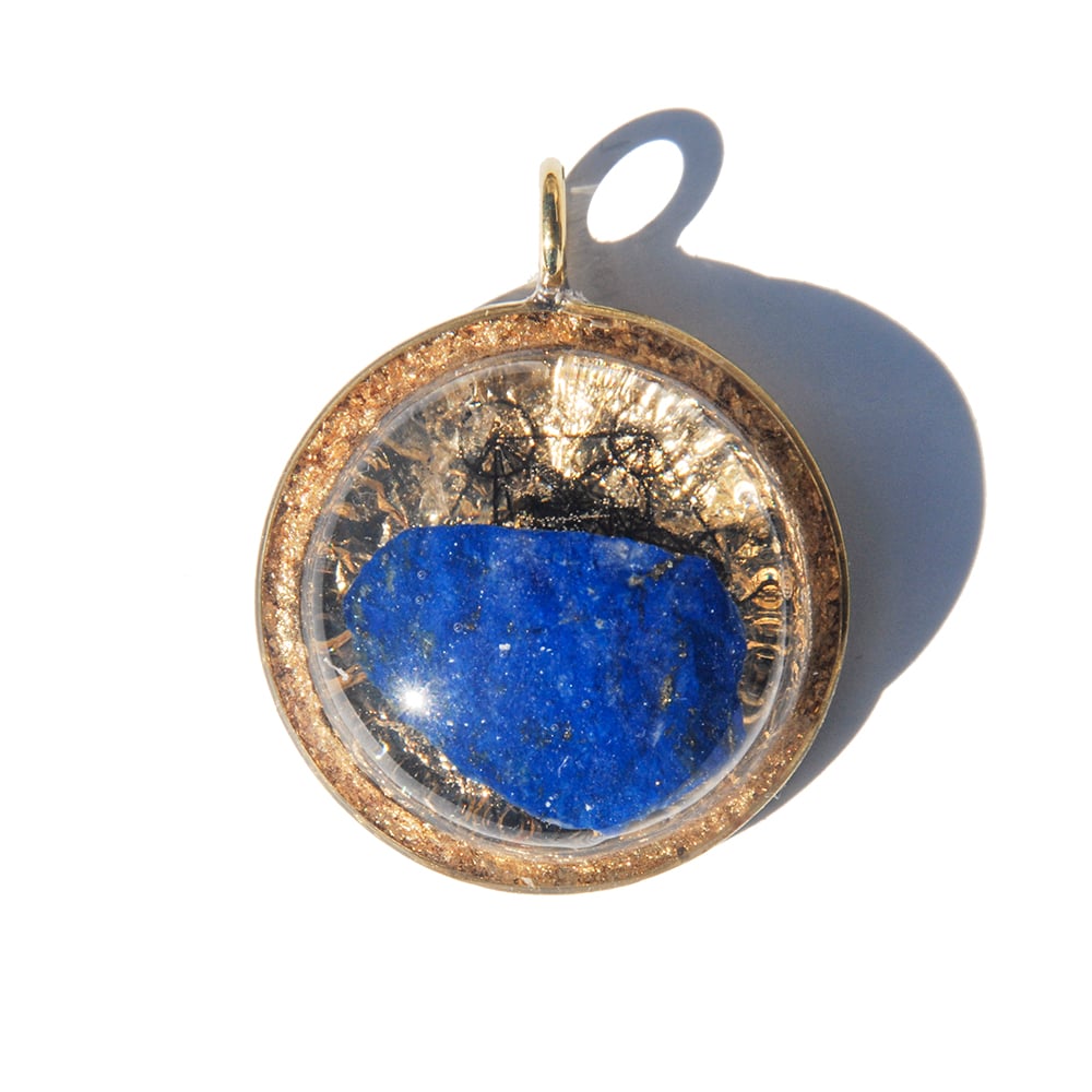 Image of 43mm:  Brazilian Quartz/Afghanistan Lapis Lazuli/Metatron's Cube/Gd - 29-1