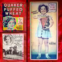 Image 1 of Quaker Puffed Wheat Cereal - Shirley Temple - box front with poster and booklet (1937)