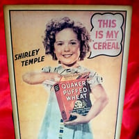 Image 4 of Quaker Puffed Wheat Cereal - Shirley Temple - box front with poster and booklet (1937) 