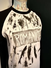 Image 4 of Glitter/Romance Hand Painted Basebell Tee - White