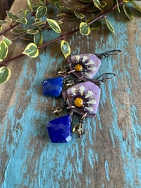 Image 6 of Earth Gardens enamel and gemstones earrings 