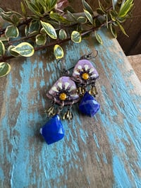 Image 5 of Earth Gardens enamel and gemstones earrings 