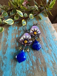 Image 8 of Earth Gardens enamel and gemstones earrings 