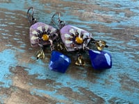 Image 17 of Earth Gardens enamel and gemstones earrings 