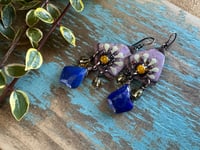 Image 1 of Earth Gardens enamel and gemstones earrings 