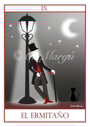 Lámina Tarot Nº 9: 'El Ermitaño' / 'The Hermit'