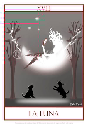 Lámina Tarot Nº 18: 'La Luna' / 'The Moon'
