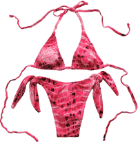 Image 1 of ♲ Pink Alligator Bikini Set - M/L