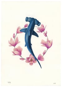 Image 1 of Special Edition - Hammerhead Blossom - 2018 Edition Hand Painted Matte Heavyweight Fine Art Print