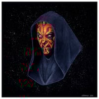 Image 1 of 1999 Darth Maul Star Wars Phantom Menace Fine Art Print