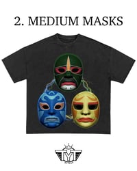 Image 1 of Oversized Cropped 'Ninjas Medium Masks' Shirt
