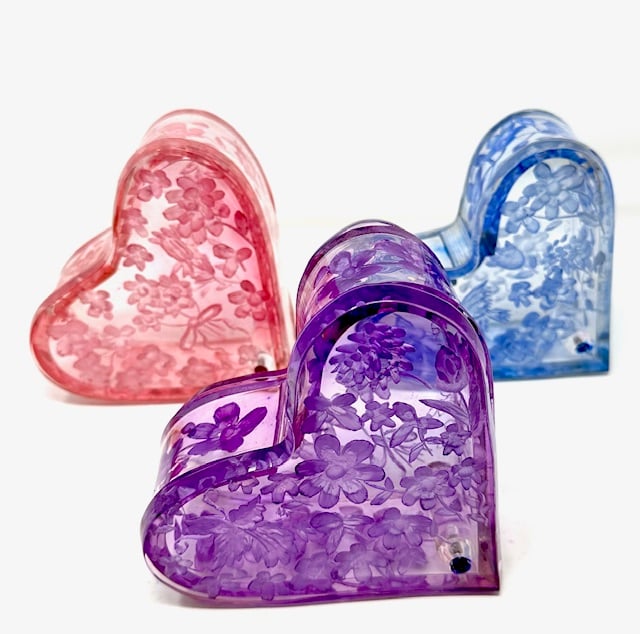 Image of Heart Shaped Lucite Boxes