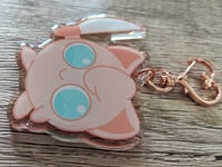 Image 3 of Better Choose Jigglypuff - Cute Kawaii Pocket Monster Glitter Epoxy Acrylic Keychain Charm