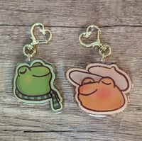 Image 1 of Perfect Match - Cute Set of Frog and Toad Keychain Resin Charms - Couple Partner Friend BFF
