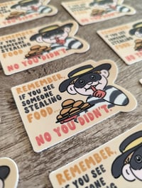 Image 3 of If You See Someone Stealing Food - Cute Funny Vintage McDonald's Hamburglar Vinyl Laminate Sticker