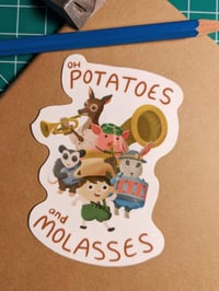 Potatoes and Molasses - Cute Over the Garden Wall - Greg and Band Vinyl Laminate Sticker