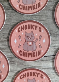 Image 1 of Chonky's Chimkin - Cute Funny Chubby Cat Vinyl Laminate Sticker