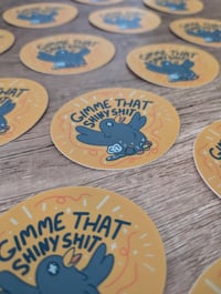 Image 3 of Gimme that Shiny Stuff - Bowerbird Crow Cute Bird Vinyl Sticker
