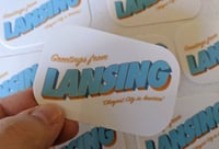 Lansing, Okayest City in America - Funny Honest Michigan Vinyl Laminate Sticker
