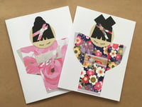 Image 3 of Kimono Japanese Doll Greeting Cards | Set of 2