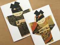 Image 1 of Japanese Kimono Doll Greeting Cards | Set of 2