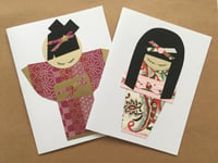 Image 3 of Japanese Kokeshi Doll Note Cards | Set of 2