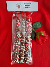 Image 1 of Chocolate dipped licorice seasonal variations available