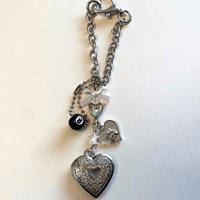 Image 5 of Heart Locket Car Rear Mirror Charm + Bag Strap Charm