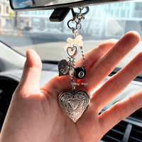 Image 1 of Heart Locket Car Rear Mirror Charm + Bag Strap Charm