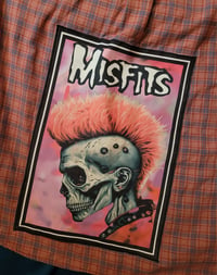 Image 2 of Misfits mohawk pink patch flannel size XL