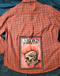 Image 1 of Misfits mohawk pink patch flannel size XL