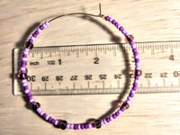 Image 2 of Amethyst Purple, Lavender, & Geranium Purple Multicolor Multicolor Beaded Extra Large Hoop Earrings