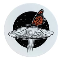 Image 1 of Butterfly & Fungi Ceramic Coaster - Nature's Delights Collection