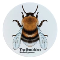 Image 1 of Tree Bumblebee Ceramic Coaster - Nature's Delights Collection