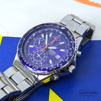 Image 1 of 2017 Seiko Flightmaster SND255 Blue Pilot's Chronograph (7t92-0CF0)