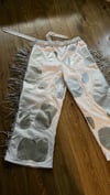 SPARKLY GLITTER SPACE GIRL COW trousers WITH RHINESTONE TRIM & belt