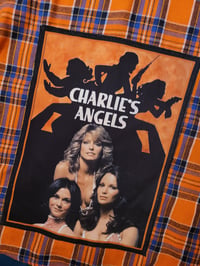 Image 2 of  Charlie's Angels patchwork patch flannel, size XL